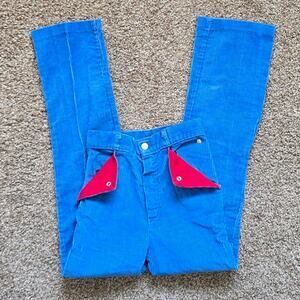 Vintage 1970s Boys Blue Corduroy High Waisted Trousers by JC Penny Size 8